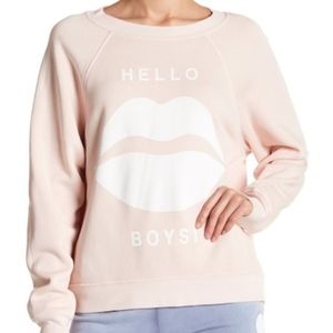 NWT Wildfox Hello Boys Fleece Lined Sweatshirt